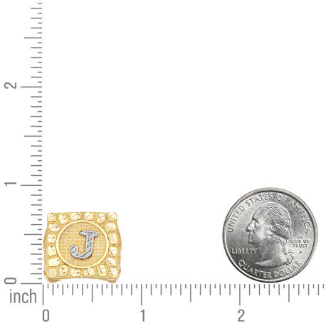 10Kt Gold Ultra Light Nugget Ring Initial Letter "