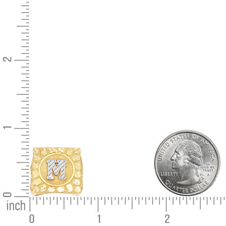 10Kt Gold Ultra Light Nugget Ring Initial Letter "
