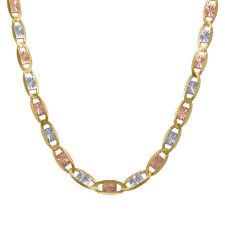 10kt Gold Valentino Tri Color 100 Chain