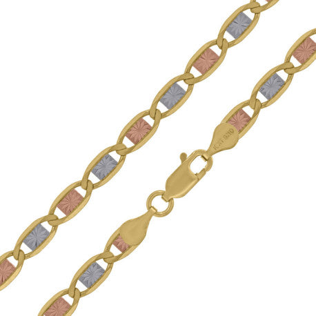 10kt Gold Valentino Tri Color 100 Chain