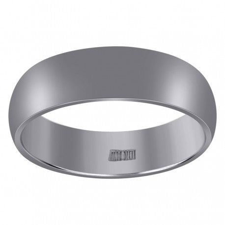 10KT WHITE GOLD COMFIT WEDDING BAND 6MM
