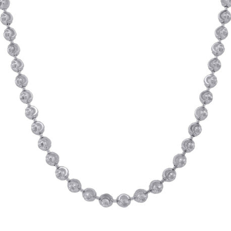 10kt White Gold Moon Cut 3mm Chain