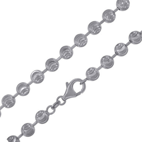 10kt White Gold Moon Cut 5mm Chain