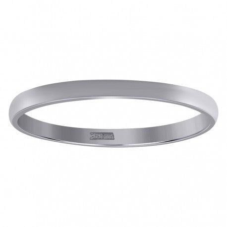 10KT WHITE GOLD REGFIT WEDDING BAND 2MM