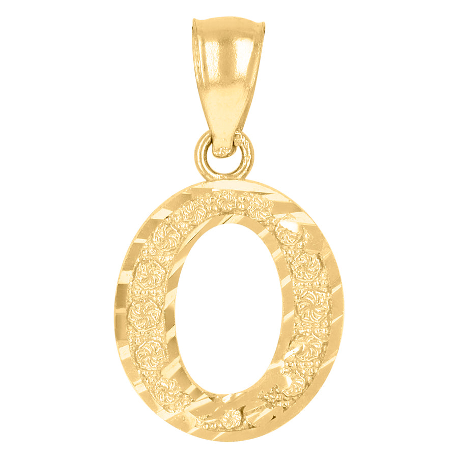 10Kt Gold Initial Letter Pendant "O"