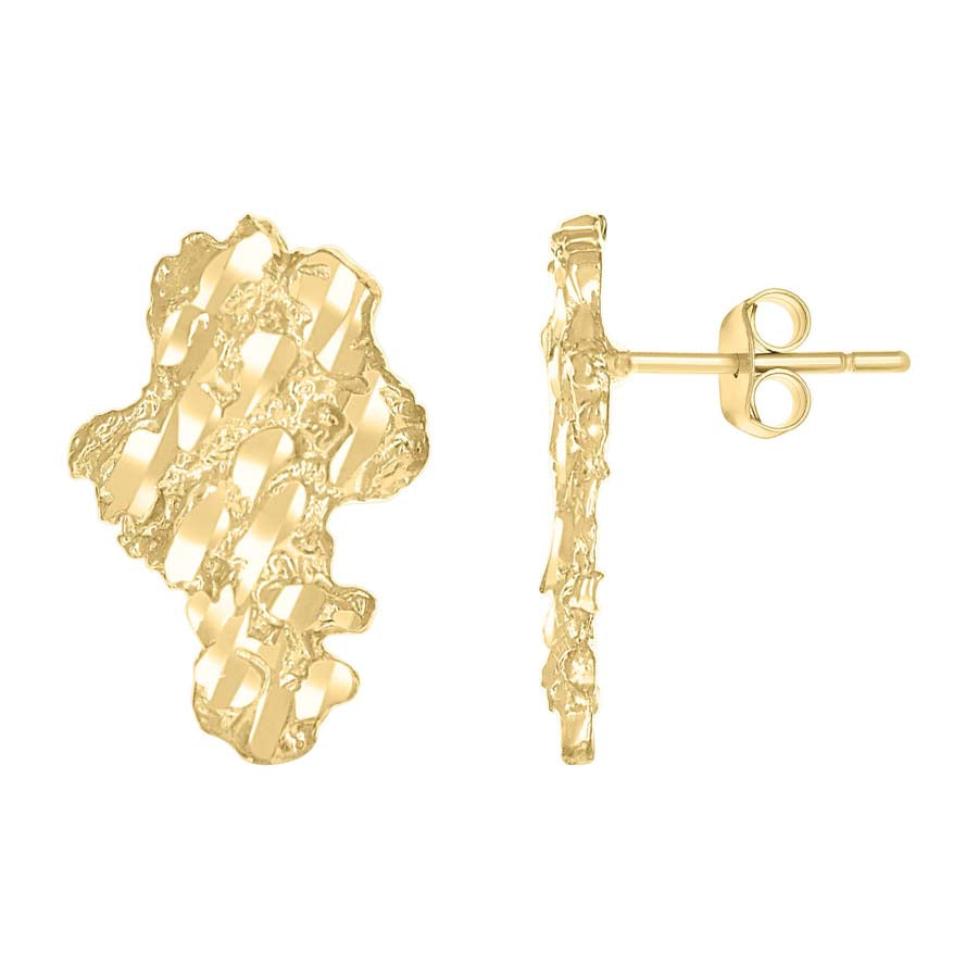 10Kt Gold Nugget Earrings