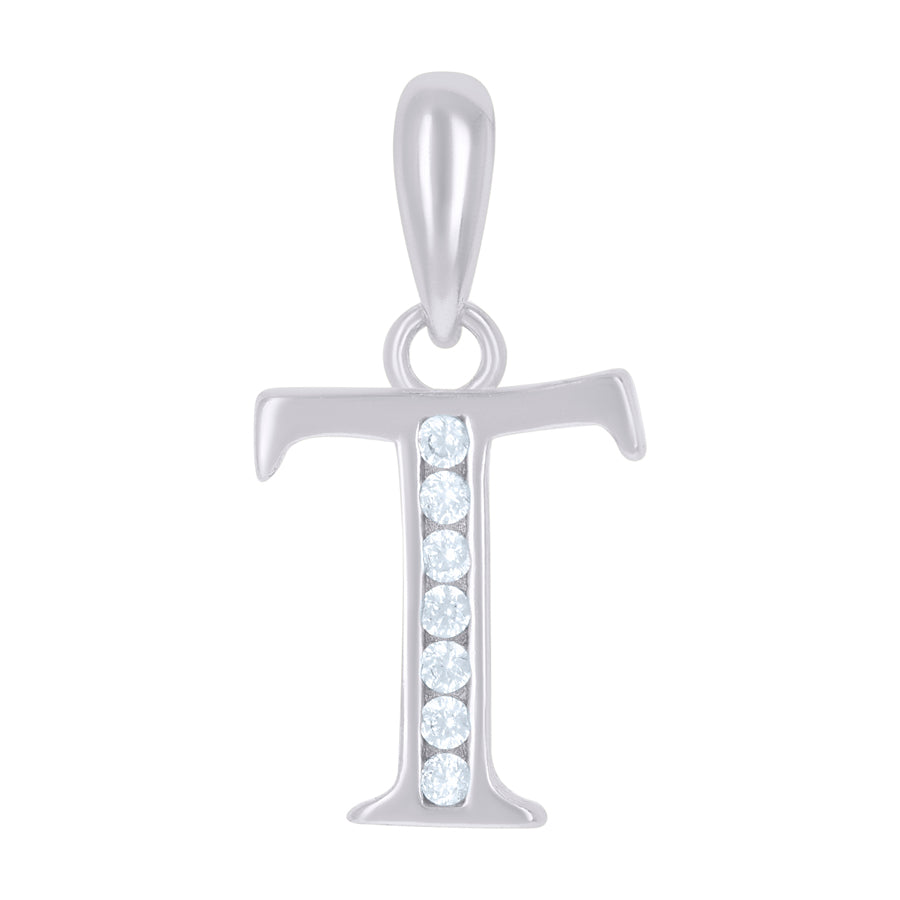 925 Sterling Silver Initial"T" Pendant