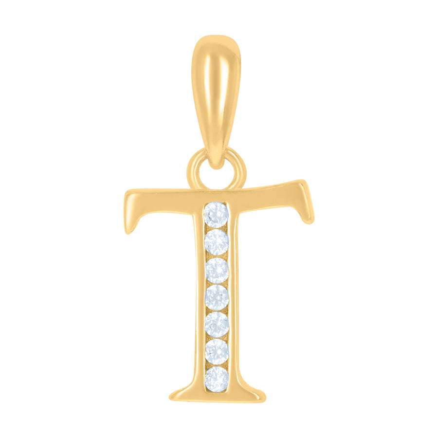 925 Sterling Silver Initial"T" Pendant