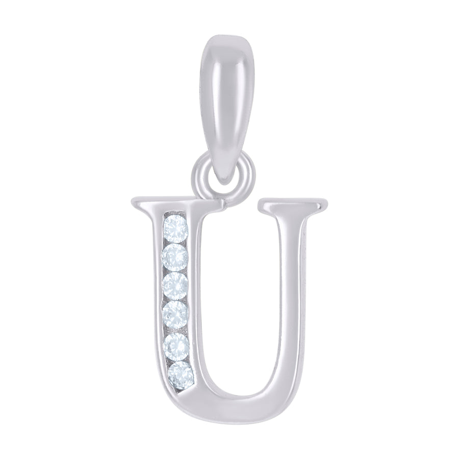 925 Sterling Silver Initial"U" Pendant