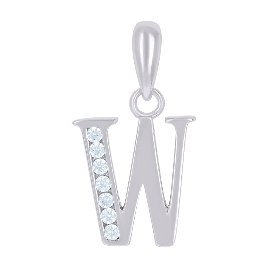 925 Sterling Silver Initial"W" Pendant