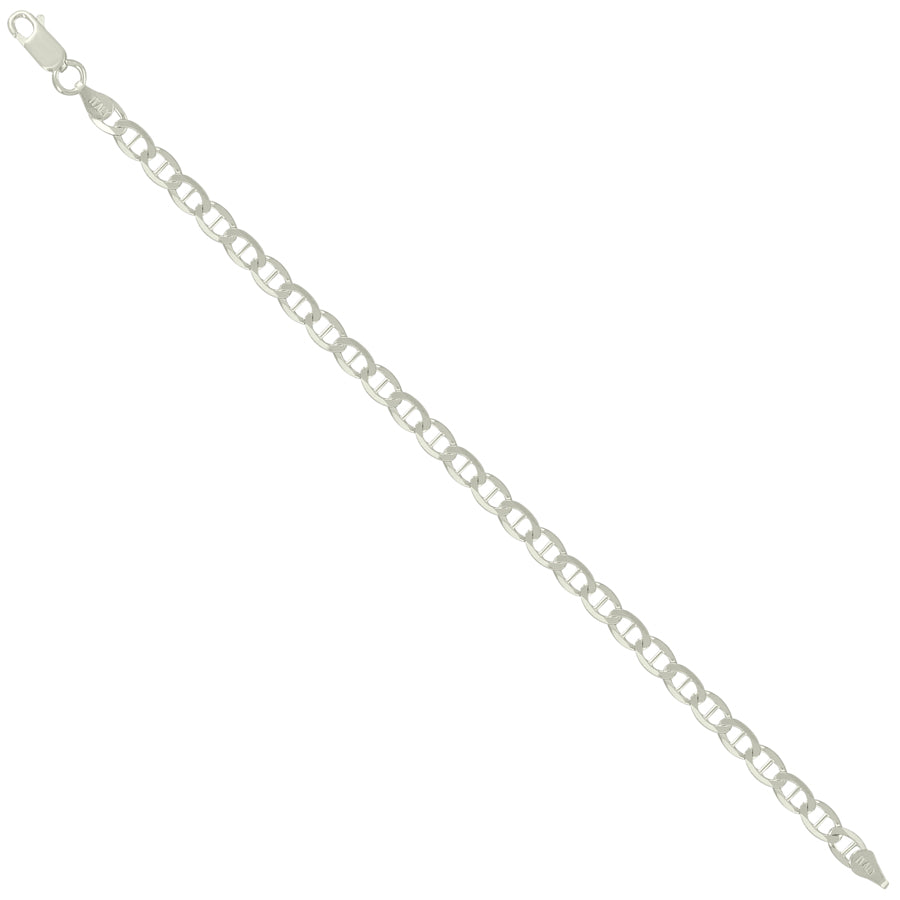 925 Sterling Silver Solid Classic Mariner Silver Chain 100 4mm