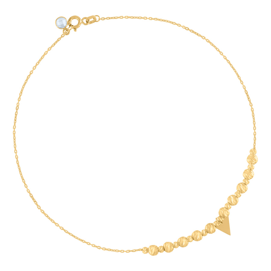 10Kt Gold Turkish Anklet 10"