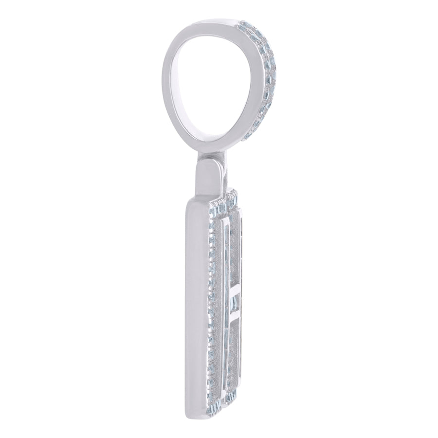 925 Sterling Silver Cz Pendant Initial H