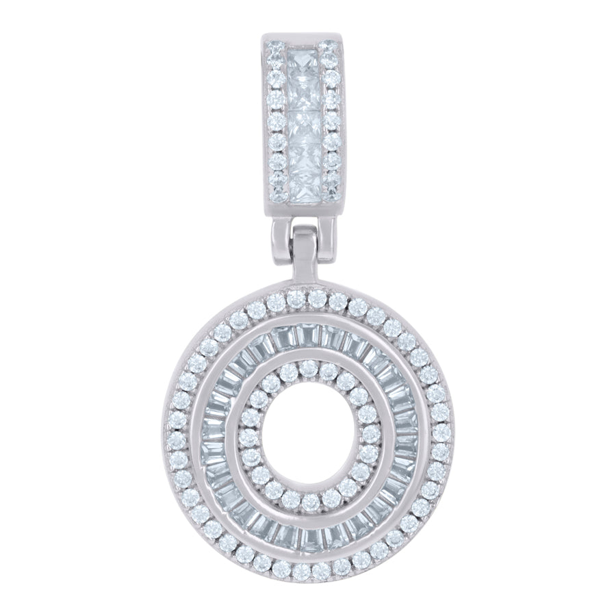 925 Sterling Silver Cz Pendant Initial O