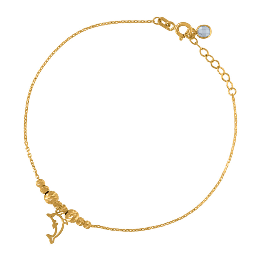 10Kt Gold Turkish Anklet 8 "