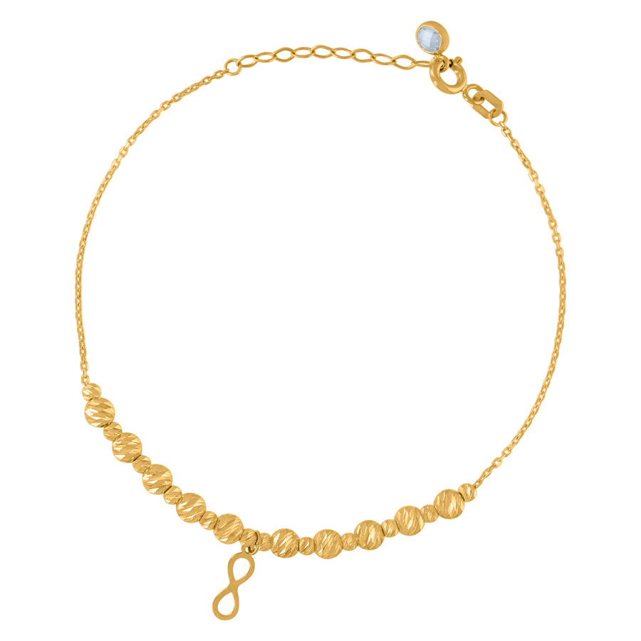 10Kt Gold Turkish Anklet 8"