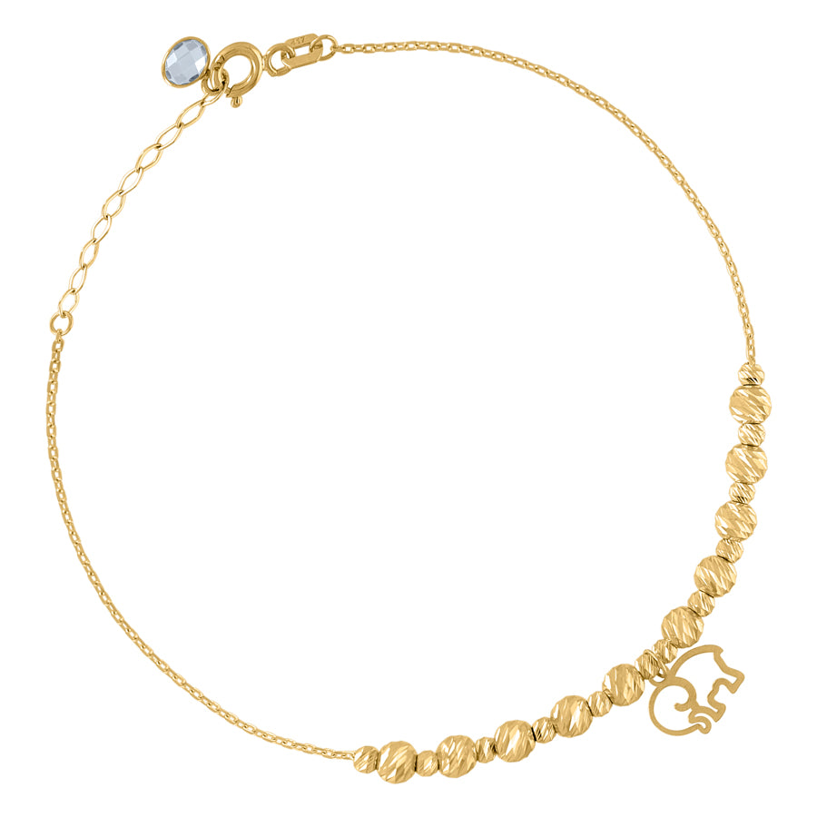 10Kt Gold Turkish Anklet 8"