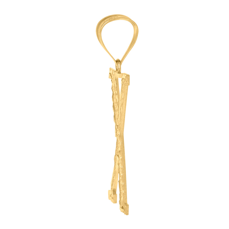 10Kt Gold Initial Letter Pendant "X"