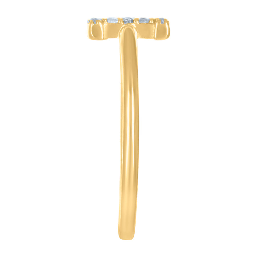 10Kt Gold Turkish Ring Initial Letter "E"