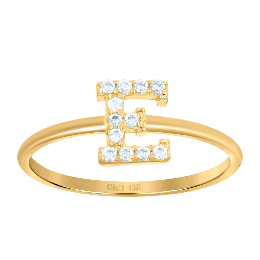 10Kt Gold Turkish Ring Initial Letter "E"