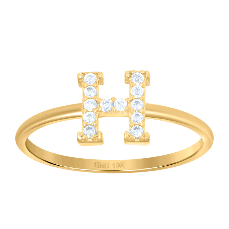 10Kt Gold Turkish Ring Initial Letter "H"