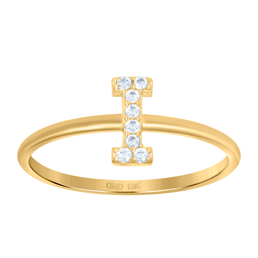 10Kt Gold Turkish Ring Initial Letter "I"