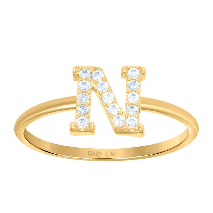 10Kt Gold Turkish Ring Initial Letter "N"