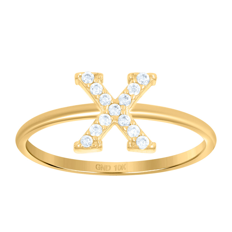 10Kt Gold Turkish Ring Initial Letter "X"