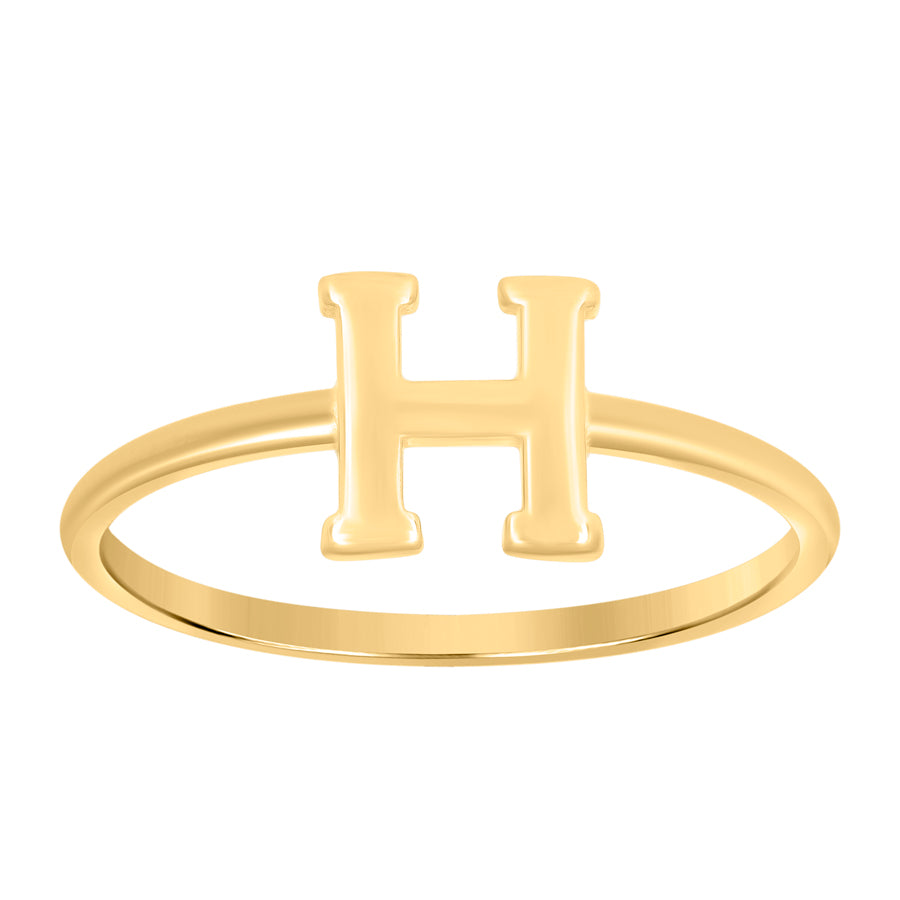 10Kt Gold Turkish Ring Initial Letter "H"