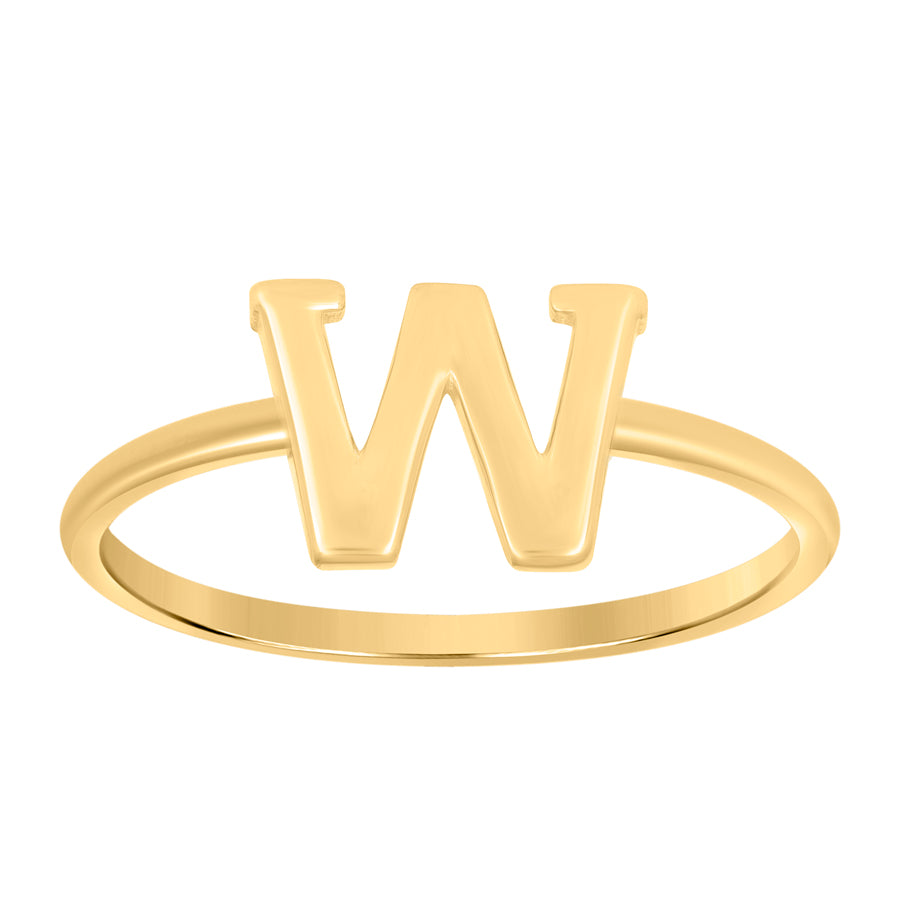 10Kt Gold Turkish Ring Initial Letter "W"