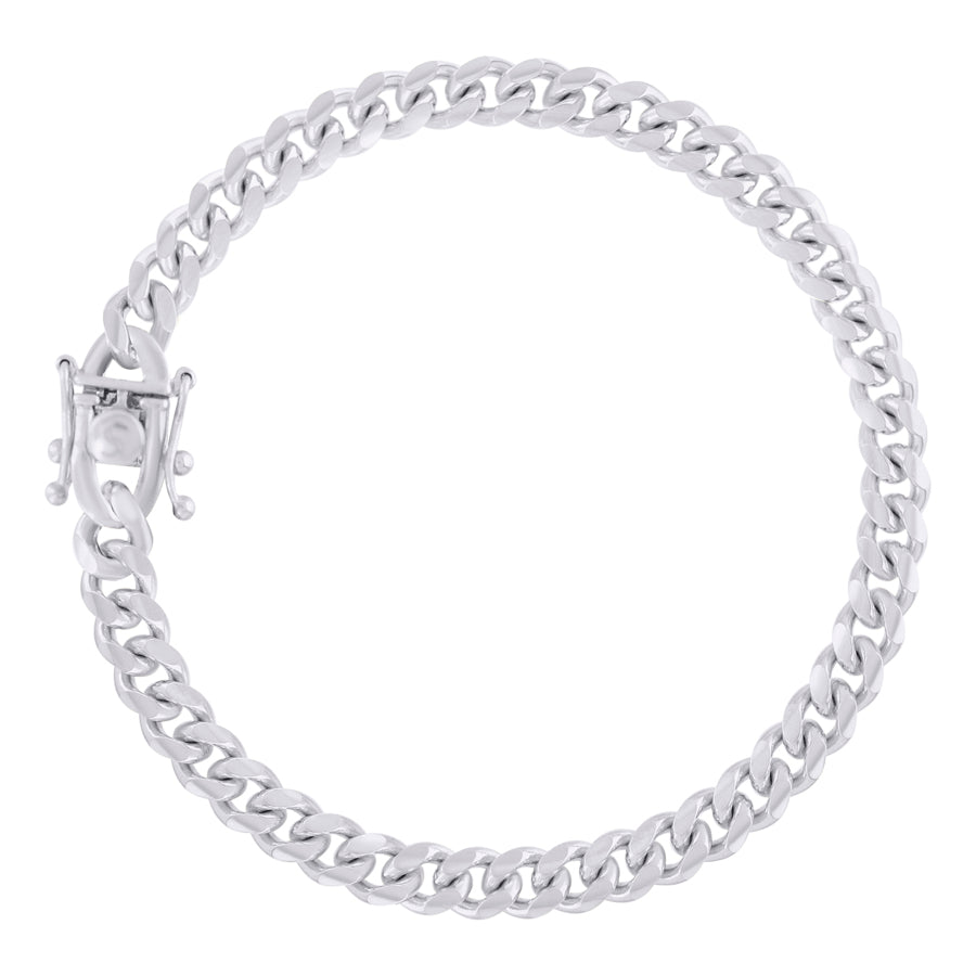 925 Sterling Silver Solid Miami Cuban Chain Rhodium 180 6.3mm