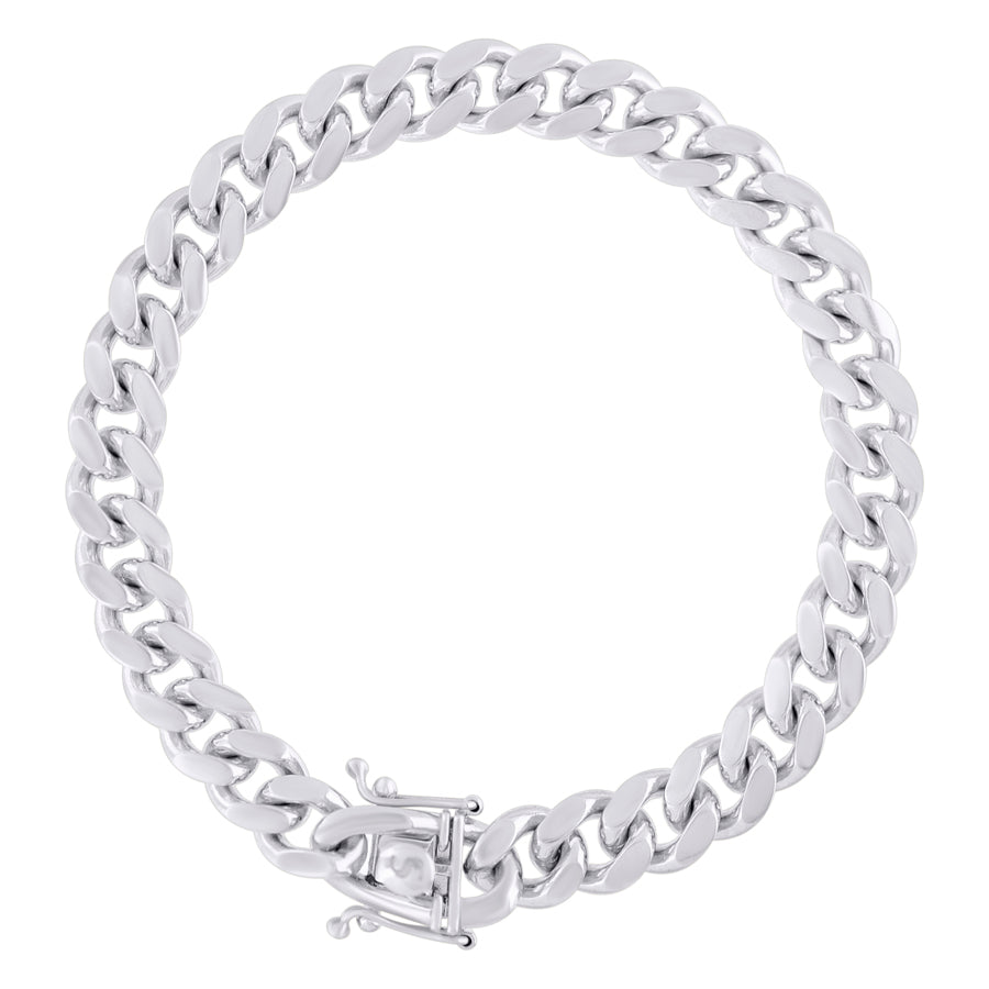 925 Sterling Silver Solid Miami Cuban Chain Rhodium 250 8.4mm