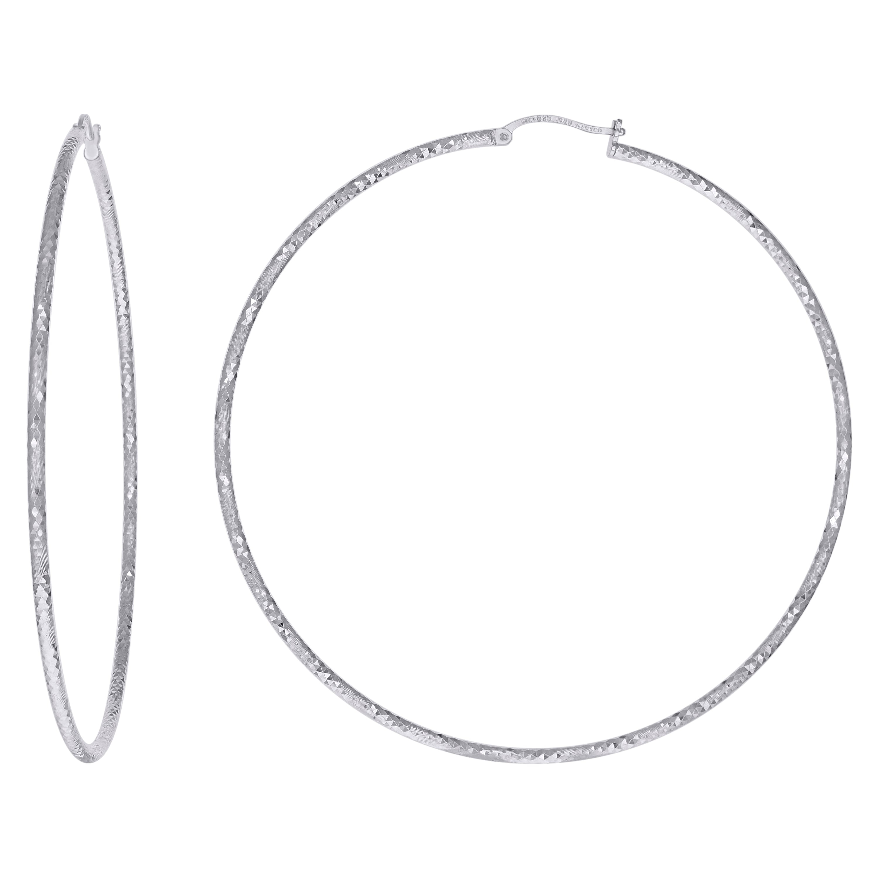 925 Silver 2mm Hoop Earring Silver Finish
