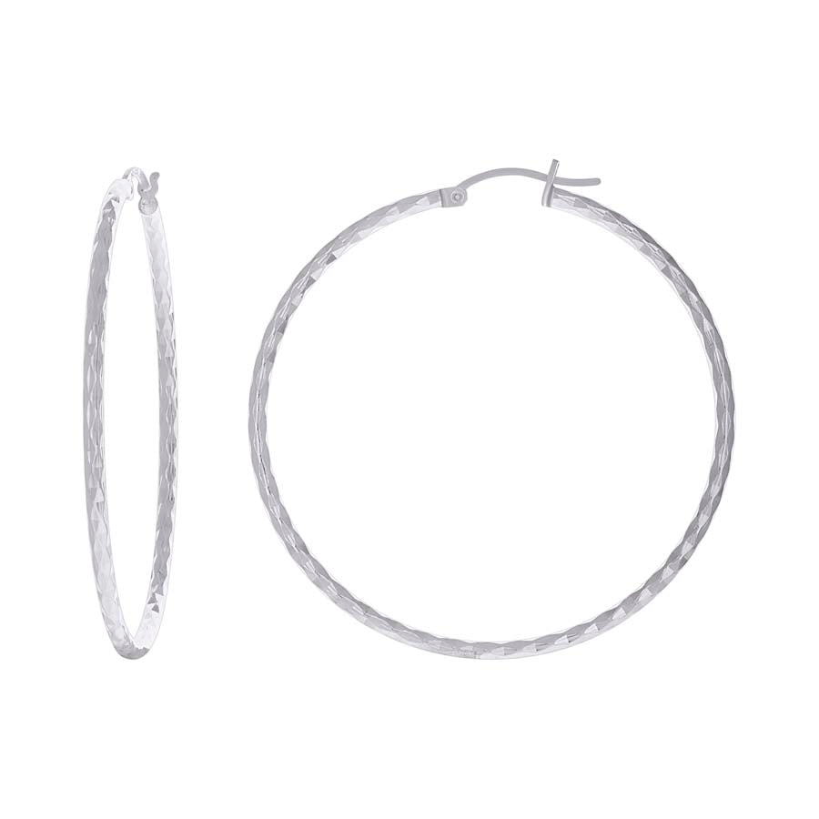 925 Sterling Silver 2mm-45mm Hoop Earring Silver F