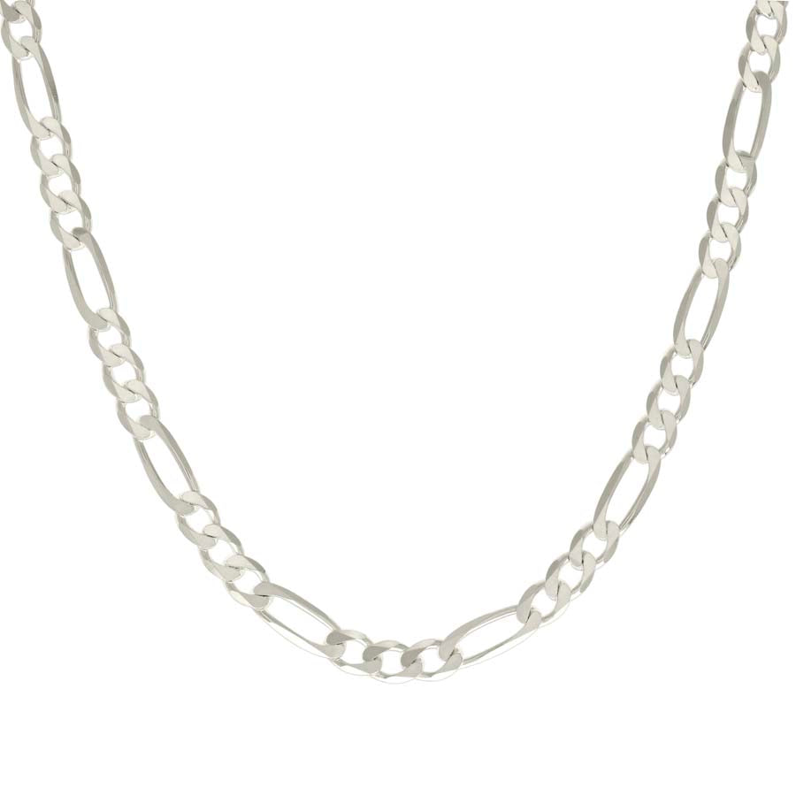 925 Sterling Silver Solid Classic Figaro Silver Plated 180 7.0mm