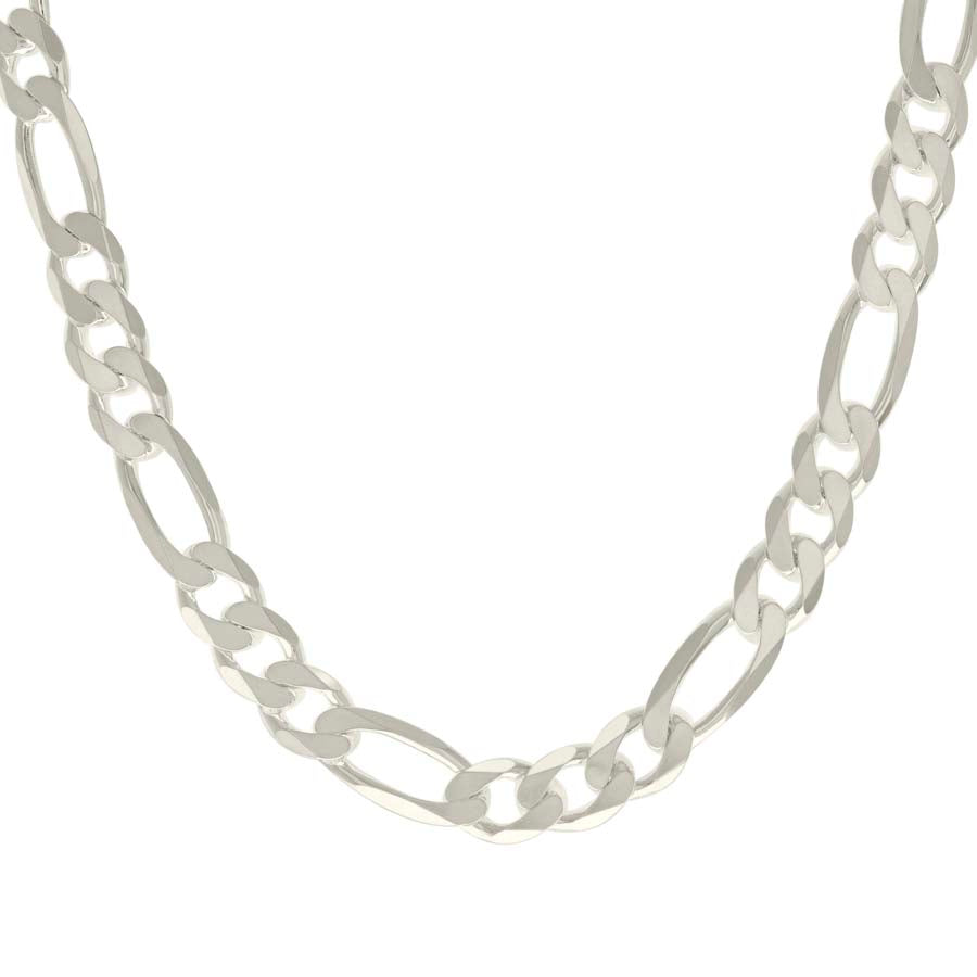 925 Sterling Silver Solid Classic Figaro Silver Plated 350 13.0mm