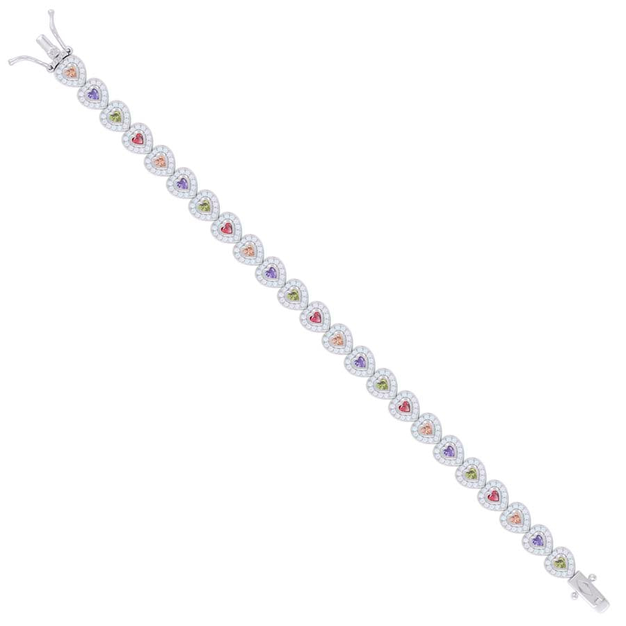925 Sterling Silver Cz Bracelet 7 Inches