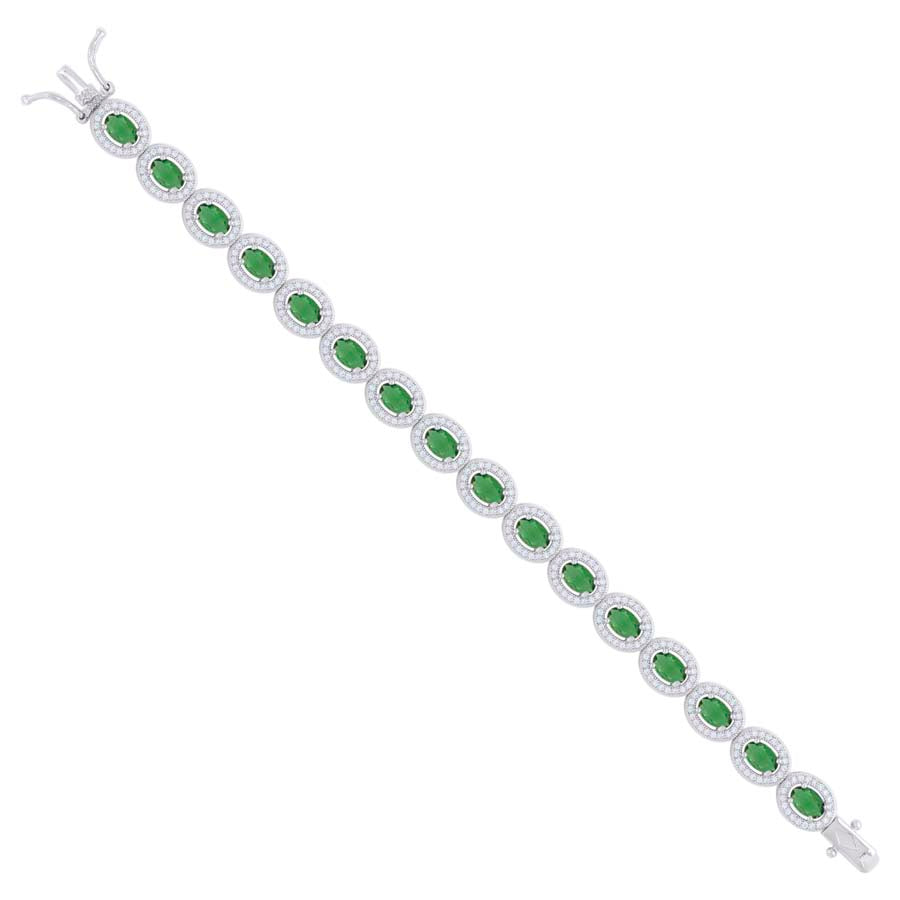 925 Sterling Silver Cz Bracelet 7 Inches