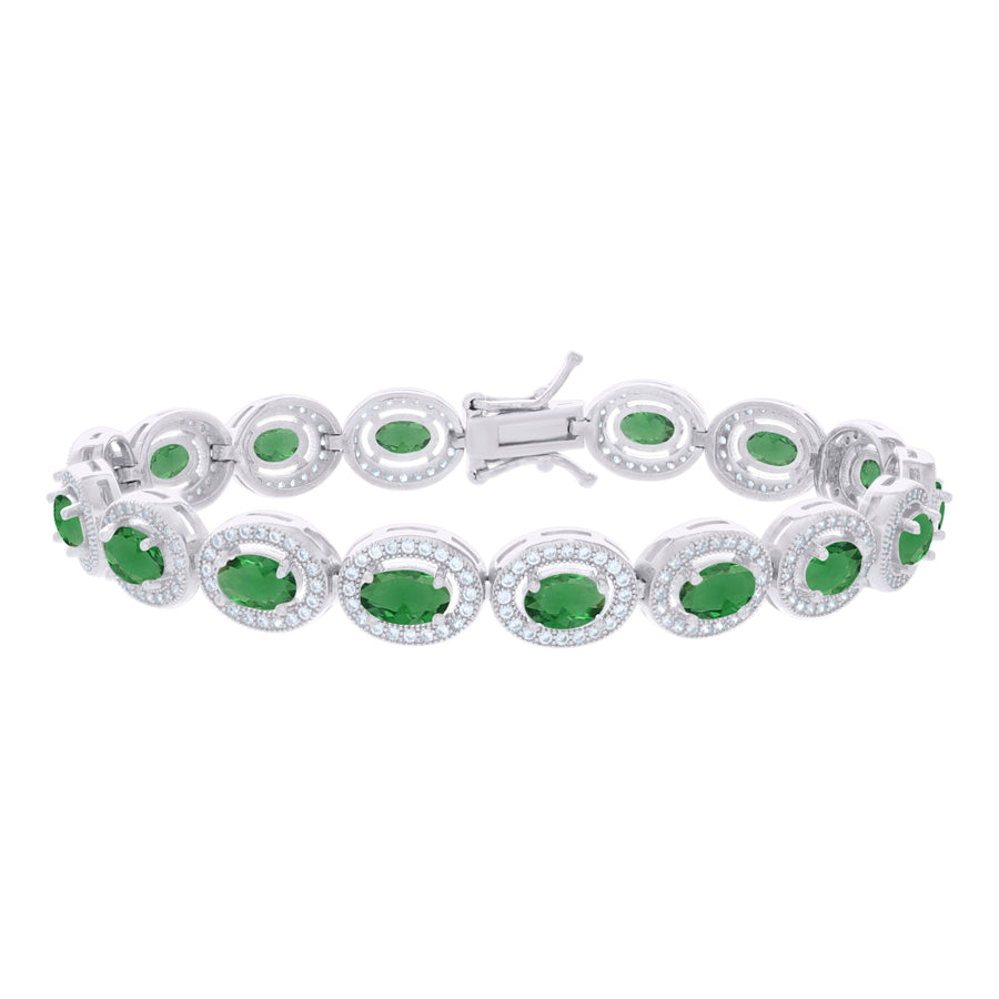 925 Sterling Silver Cz Bracelet 7 Inches