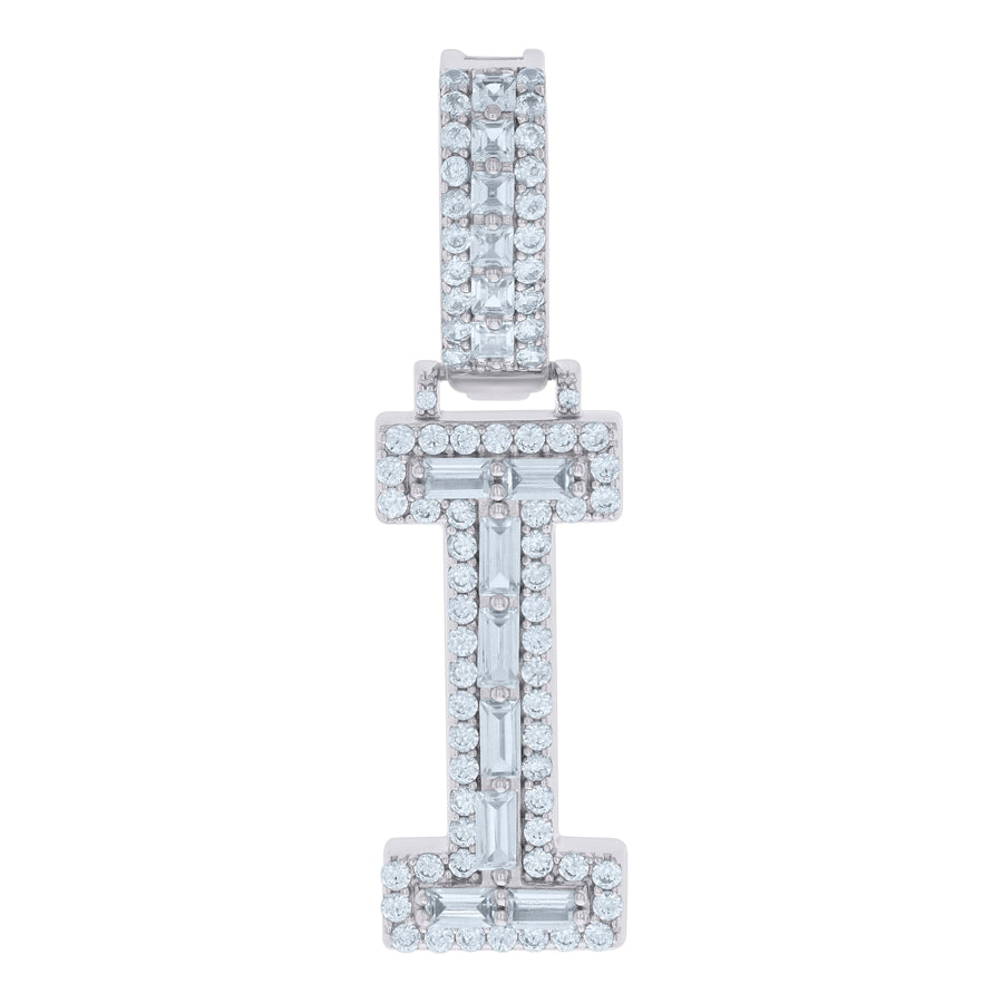 925 Sterling Silver Initial Pendant "I"