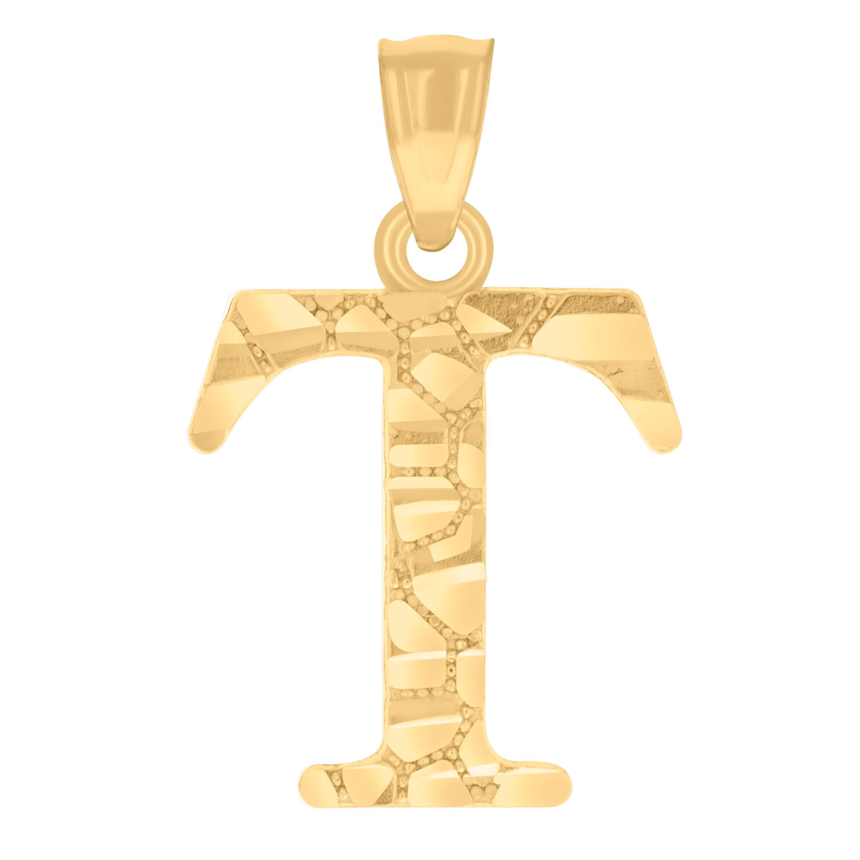 14Kt Gold Pendant Initial "T"
