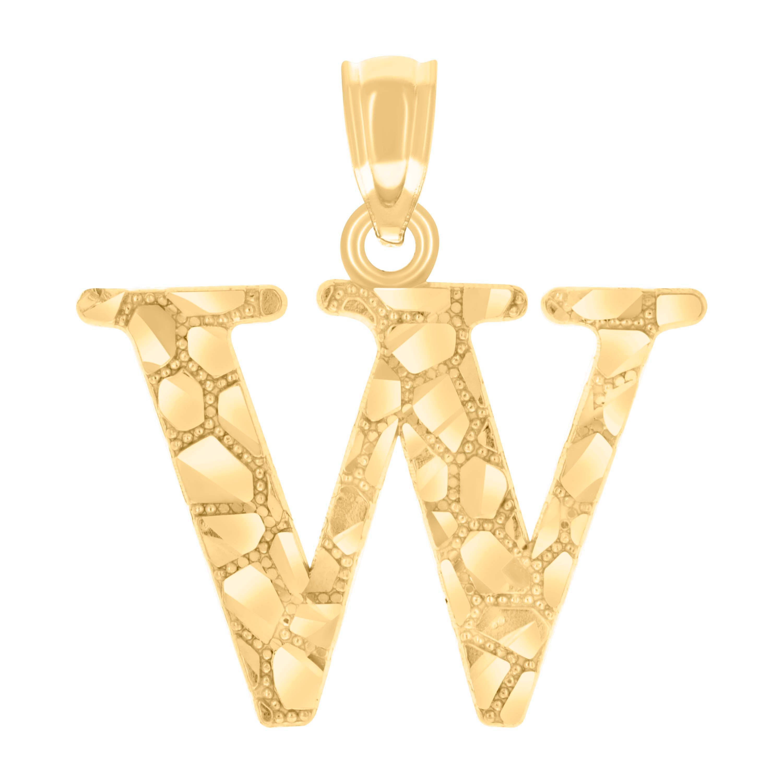 14Kt Gold Pendant Initial "W"