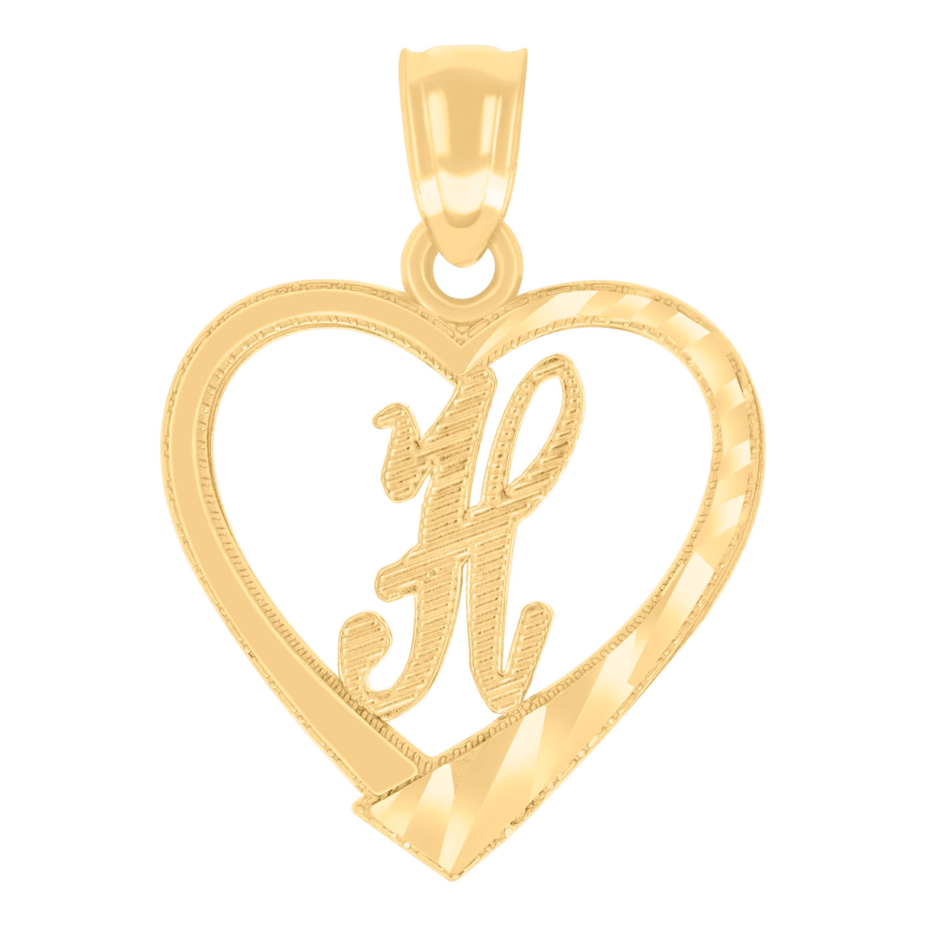 14Kt Gold Pendant Initial "H"