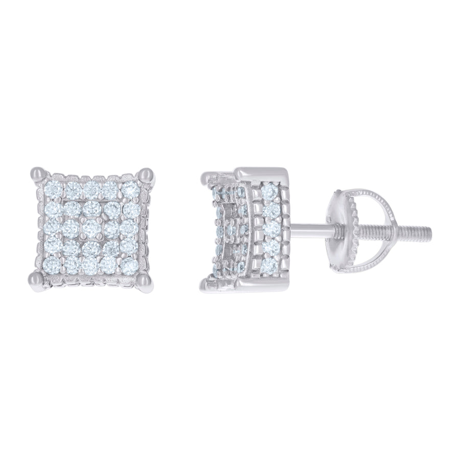 925 Sterling Silver Mossanite Stone Earring Ctw 0.