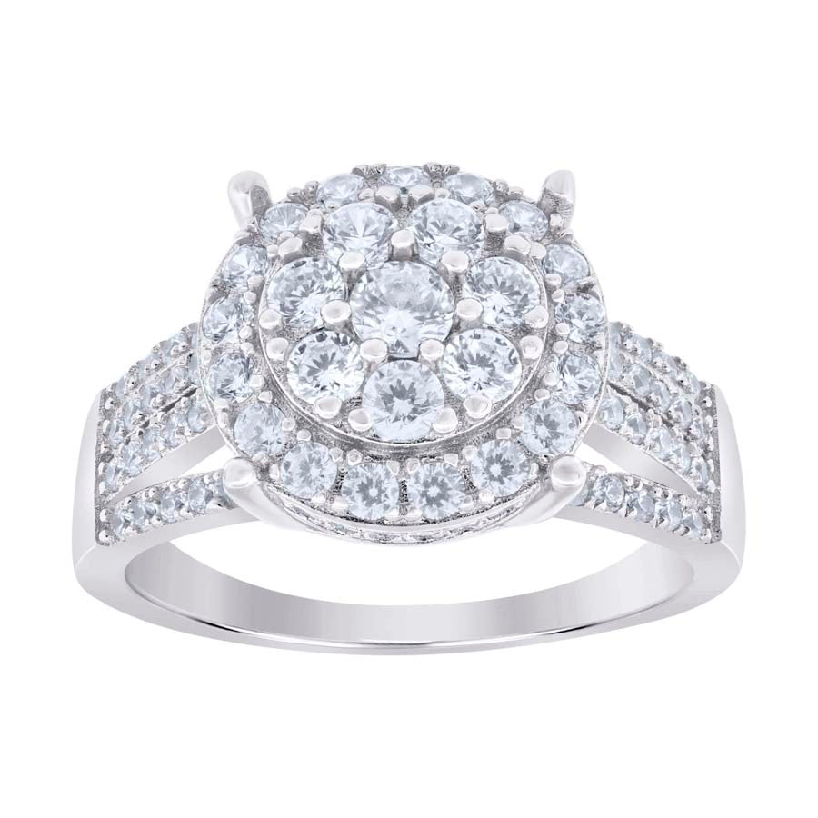 925 Sterling Silver 0.76Ctw Moissanite Ring S6-S9