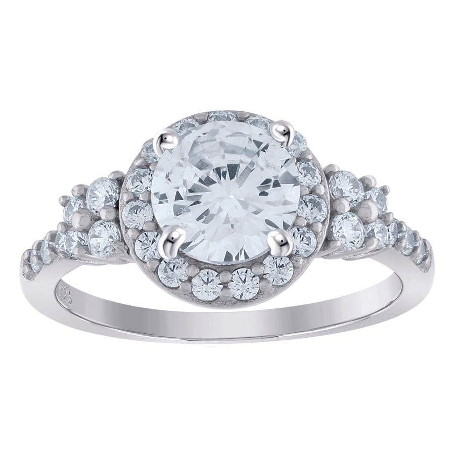 925 Sterling Silver 1.84Ctw Moissanite Ring S6-S9
