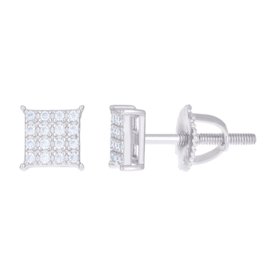 925 Silver Earrings With Moissanite Ctw 0.13