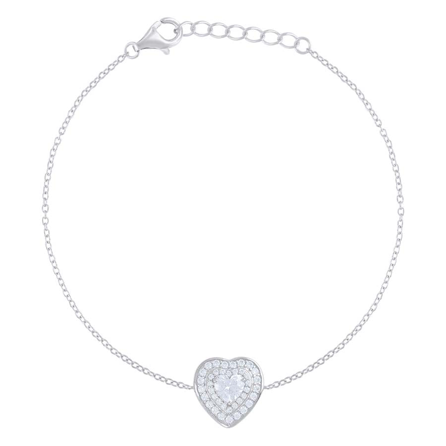 925 Sterling Silver Cz Bracelet 7.75"