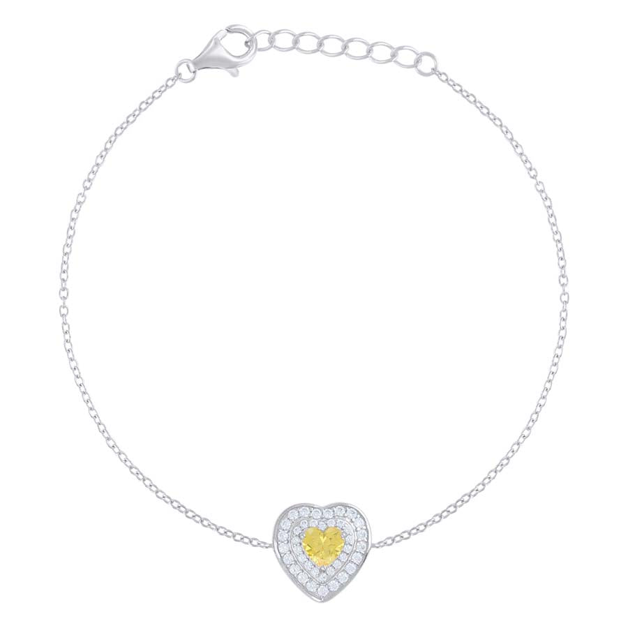 925 Sterling Silver Cz Bracelet 7.75"