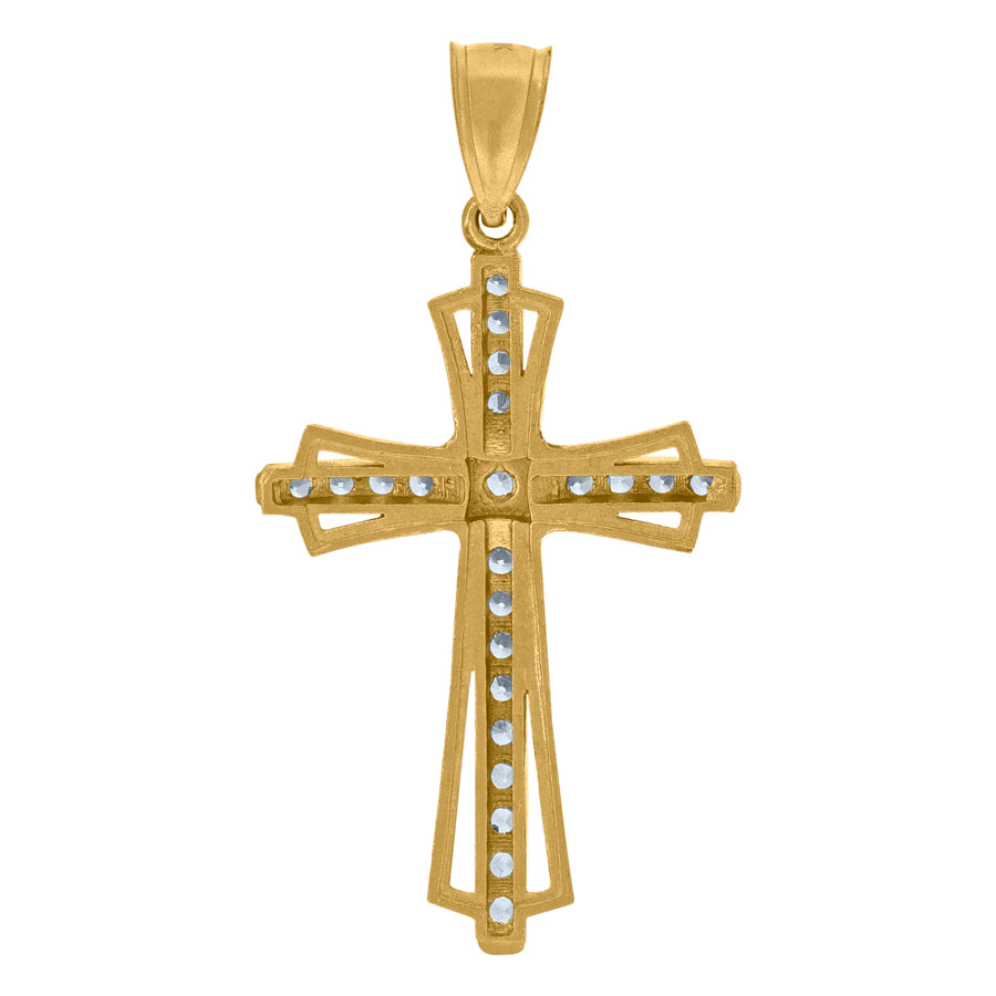10Kt Cz Cross Charm